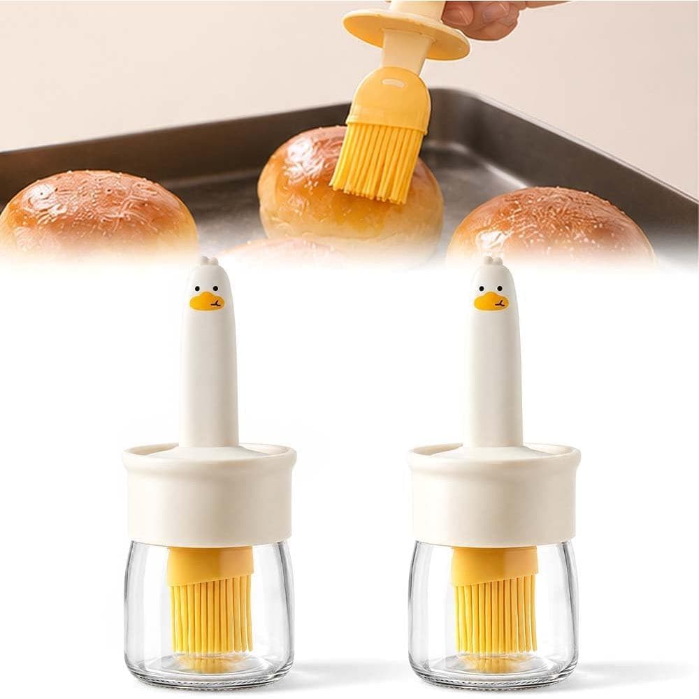 Dispensador de Óleo de Vidro com Pincel de Silicone, para Cozinha, Garrafa de Molho e Óleo com Pincel de Silicone Resist