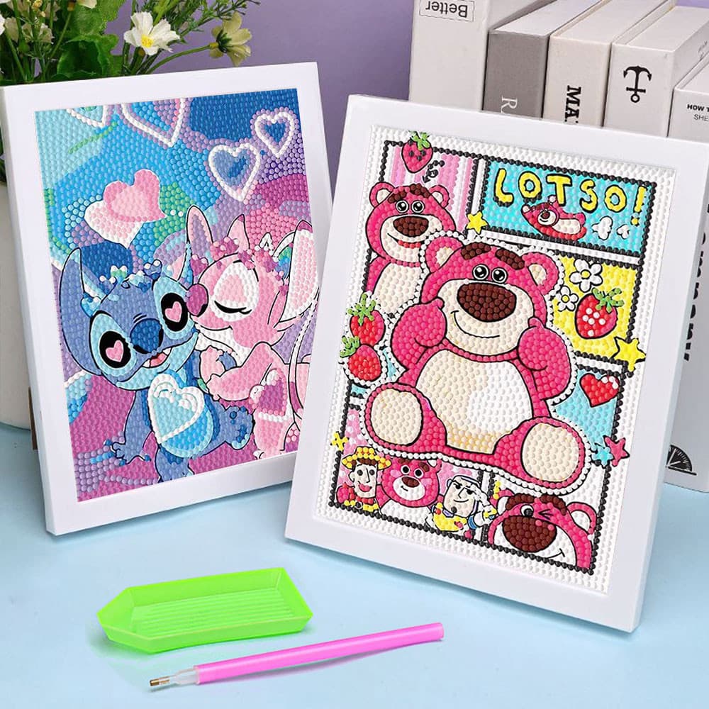 Disney Pintura Diamante Novo 2024 Lilo & Stitch Mosaico Redondo Completo Lotso Arte 5D DIY Kits De Ponto Cruz Decoração