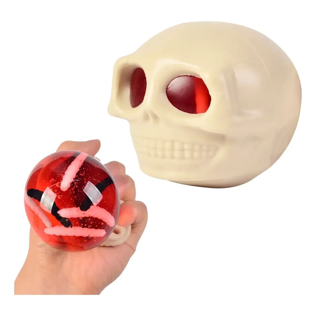 Brinquedo Flofy Squish Caveira Apertar Fidget Anti Stress Ansiedade Dm toys