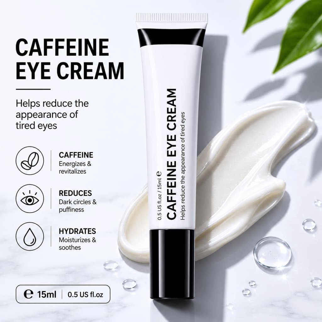 Creme para os olhos com cafeína para olheiras
