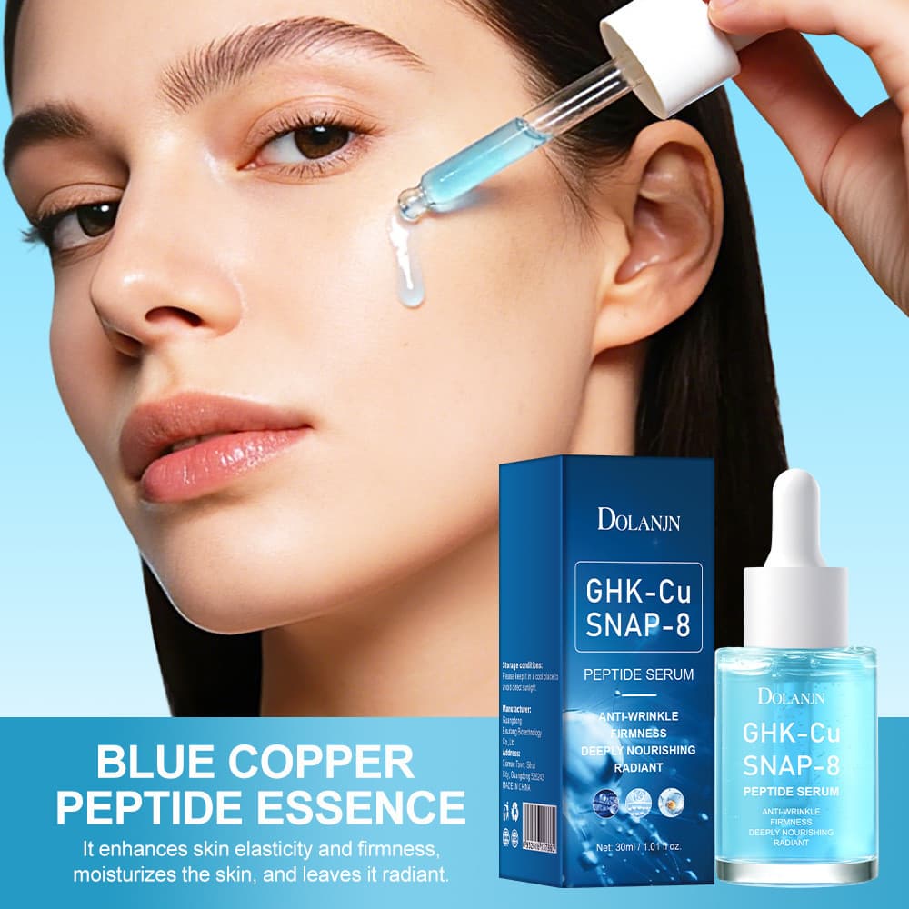 Sérum Antienvelhecimento com Peptídeos de Cobre Azul - Reparação com Múltiplos Peptídeos, Reduz Linhas Finas, Essência F