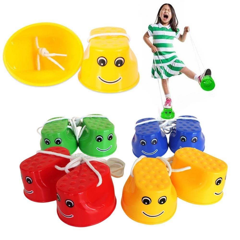MIOSHOP 1Pair Smile Jumping Stilts Diversão Ao Ar Livre Para Crianças Equipamento De Treinamento De Equilíbrio Infantil