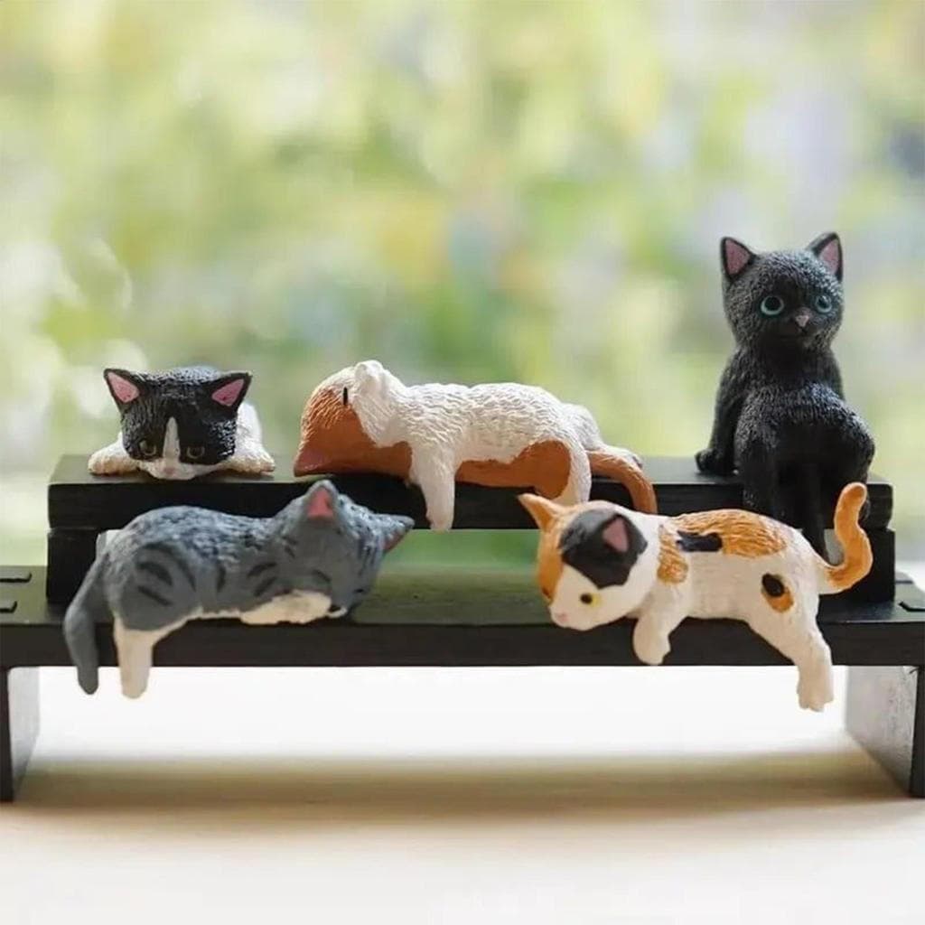4 Pçs Bonito Gatinho Decoração Criativa Dormindo Gato Boneca Ornamentos De Tela Automóvel Micro Paisagem