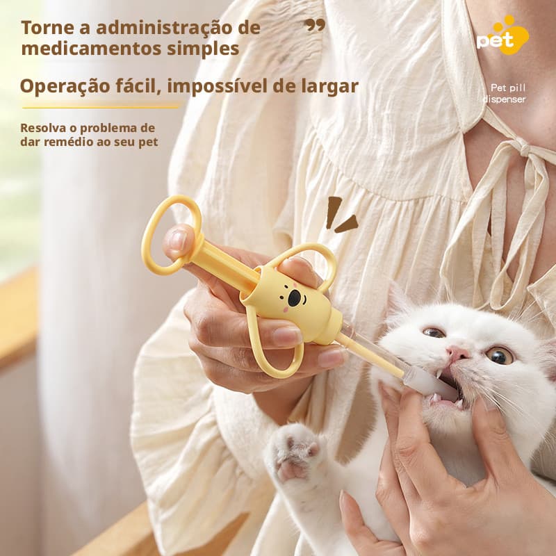 Dispensador de Medicamentos para Animais de Estimação, Ferramenta de Alimentação Sólida e Líquida em Silicone Macio