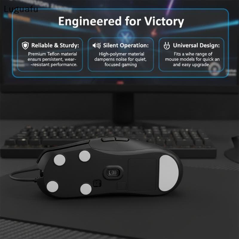 Luguafu Ultraglide Redondo Mouse Pés Almofadas 20 Pçs/Pa 7mm Forma Donut Universal DIY Para Portátil Desktop Ratos Atual