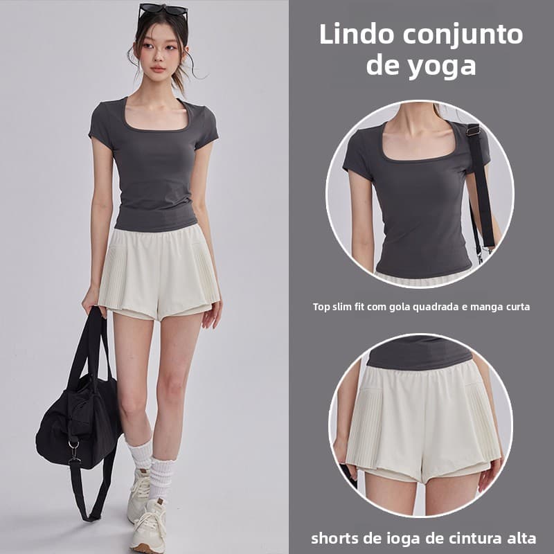 Roupa esportiva e de lazer, vestuário de yoga respirável