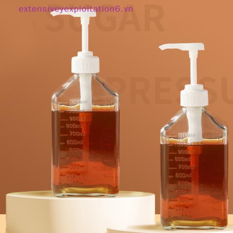 exten 1100ml Dispensador De Xarope De Café Multifuncional Garrafa De Ketchup De Molho De Mel Com Escala De Bomba 5/8/10C