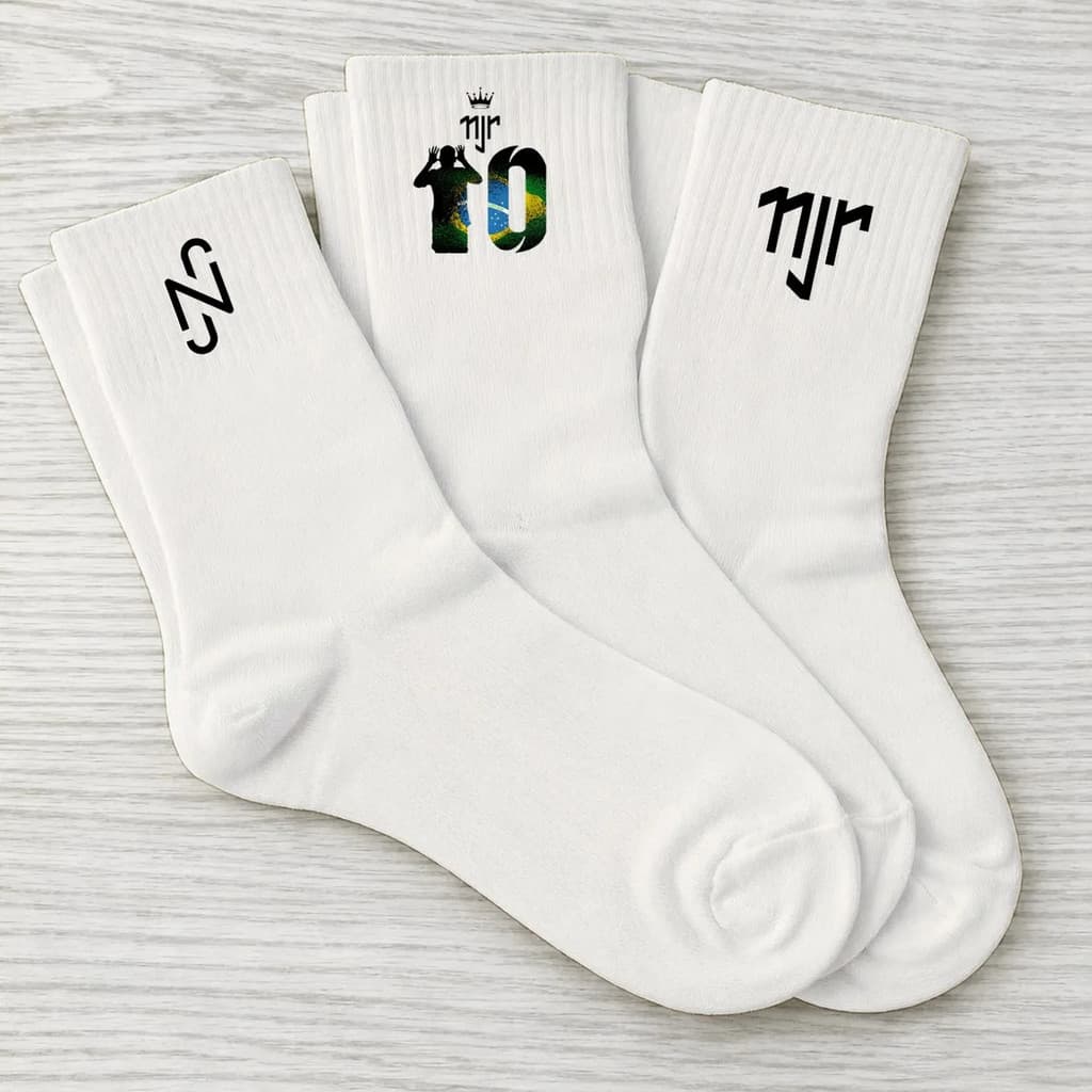 Kit 3 Pares Fit Neymar Jr Cano Médio Academia Estilo Jogador