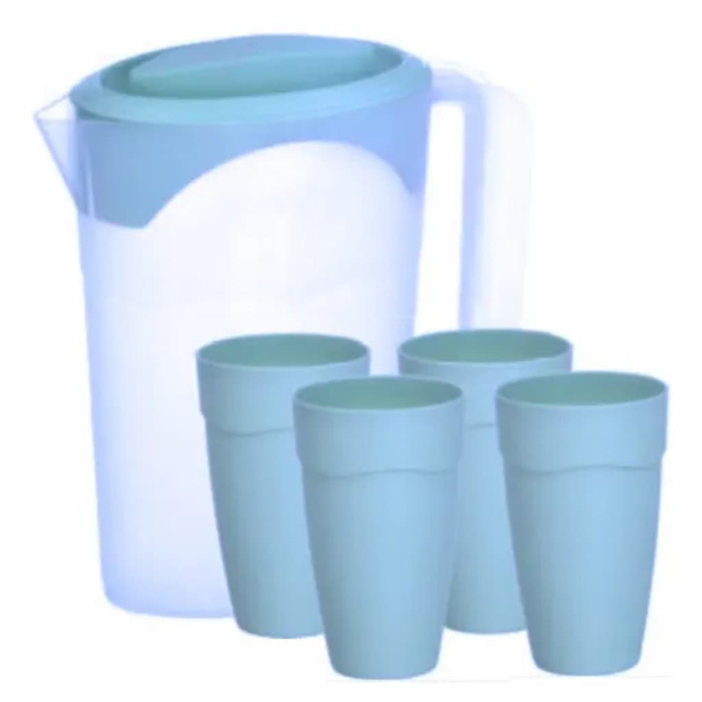 Kit Jarra 2 Litros Com Tampa Água Suco Bebidas Com 4 Copos