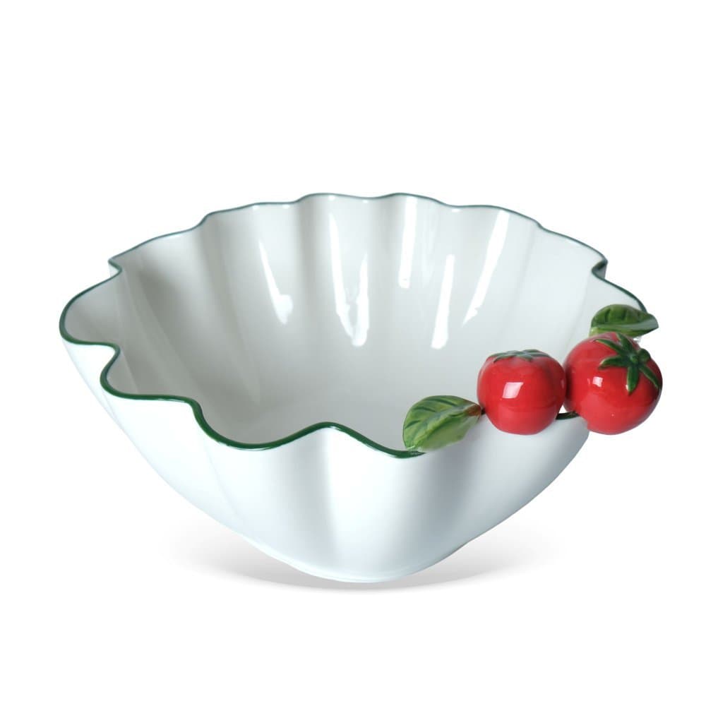Bowl Decorativo em Porcelana com Detalhes Tomates Decorativos - 25CM - BTC HOME DECOR