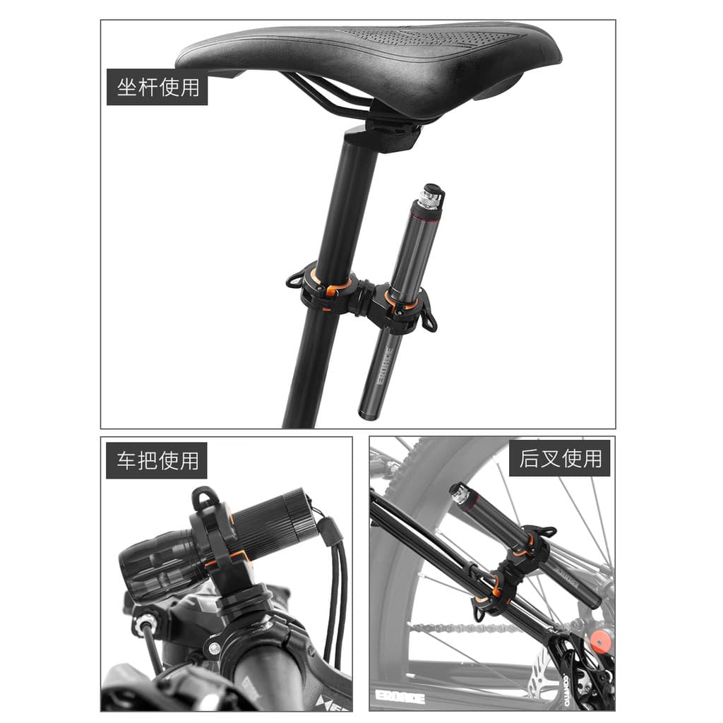 EROADE Suporte para lanterna de bicicleta Suporte para luz de ciclismo Suporte de fixação giratório Acessórios de ciclis