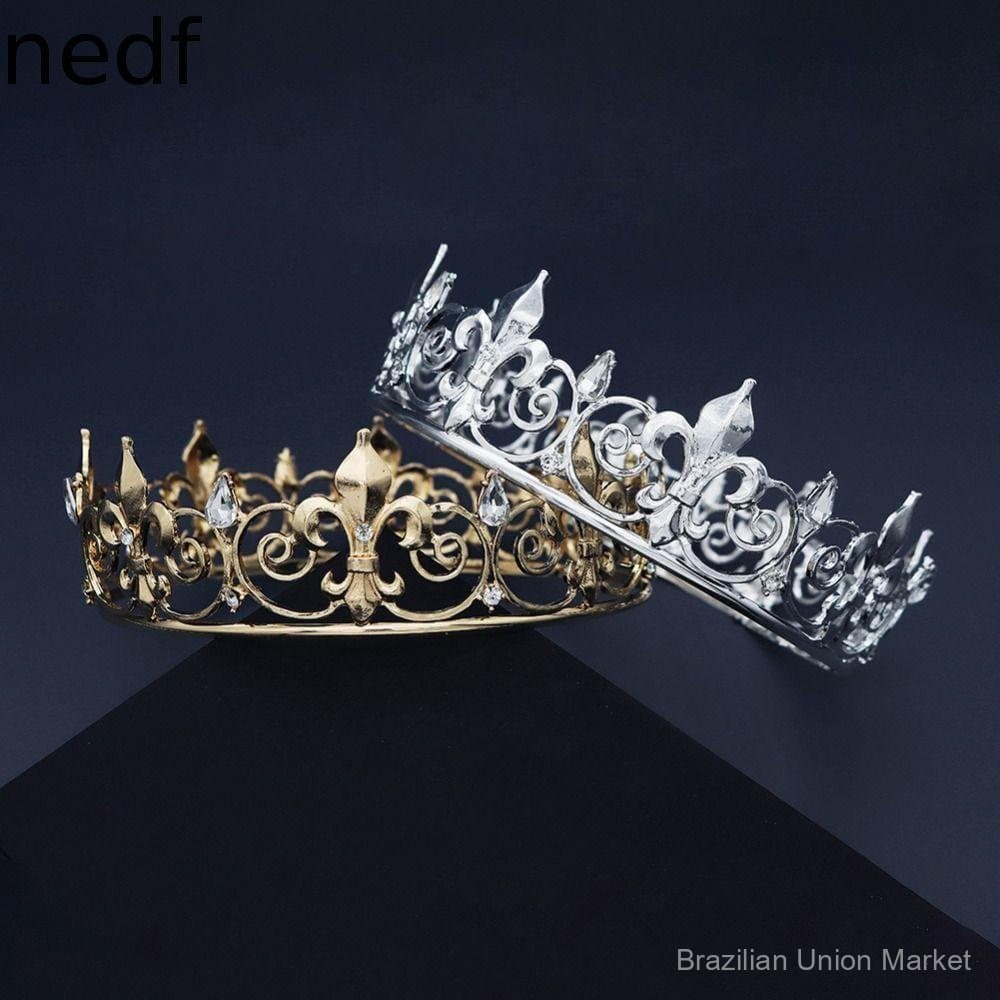Coroas de Príncipe em Metal, Tiara Estilo Coreano, Coroa de Rei, Acessórios para Cabelo, Aro de Liga