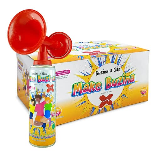 Kit C/ 12 Buzina A Gás Festa 250ml Caixa Revenda Atacado Vermelho