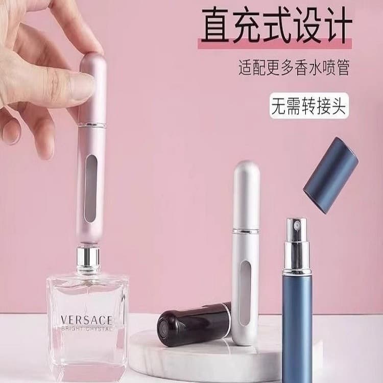Frasco de perfume recarregável, frasco de perfume com enchimento inferior, dispensador portátil para viagem, frasco com
