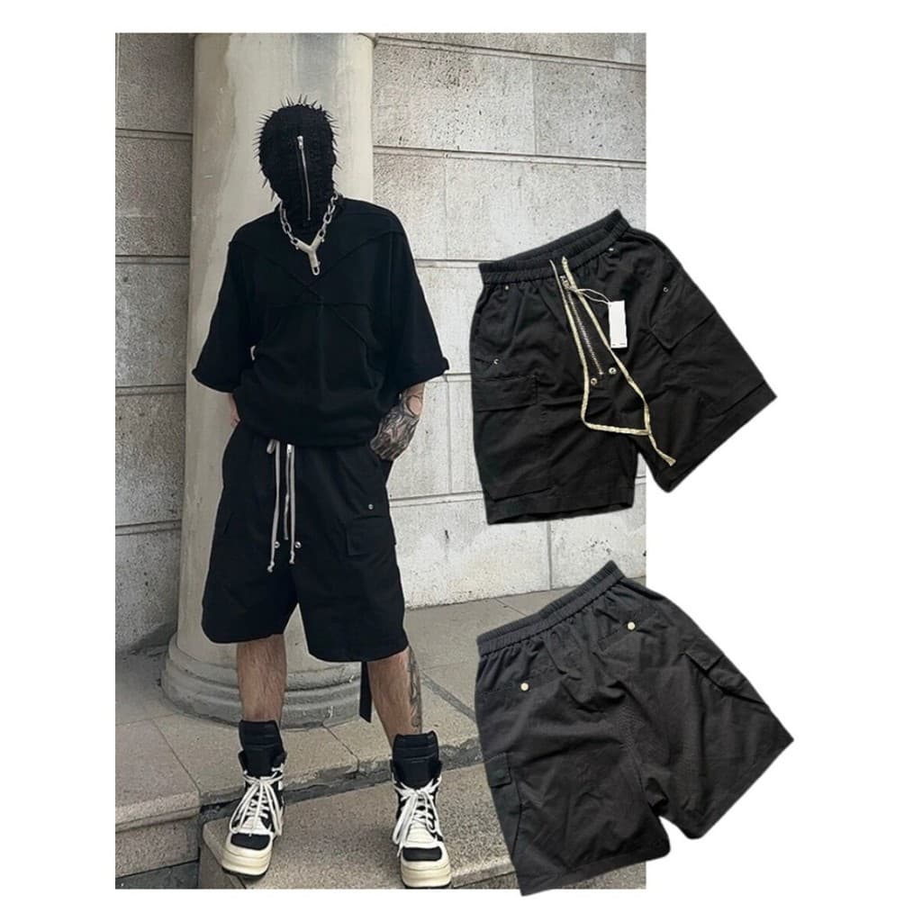 Verão estilo americano ins na moda estilo funcional macacão Shorts masculinos bolsos tridimensionais All-Match Casual ju