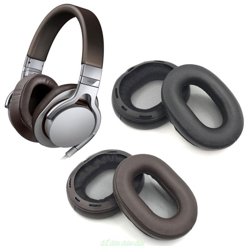 SRA Respirável Pele Carneiro Earpads Espuma Memória Almofadas Para MDR-1R 1RMK2 Fone Ouvido