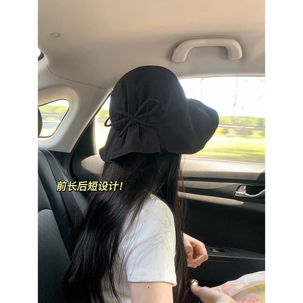 Novo estilo guarda-sol balde chapéu feminino verão estilo fino estilo japonês All-Match pequeno rosto ao ar livre UV gra