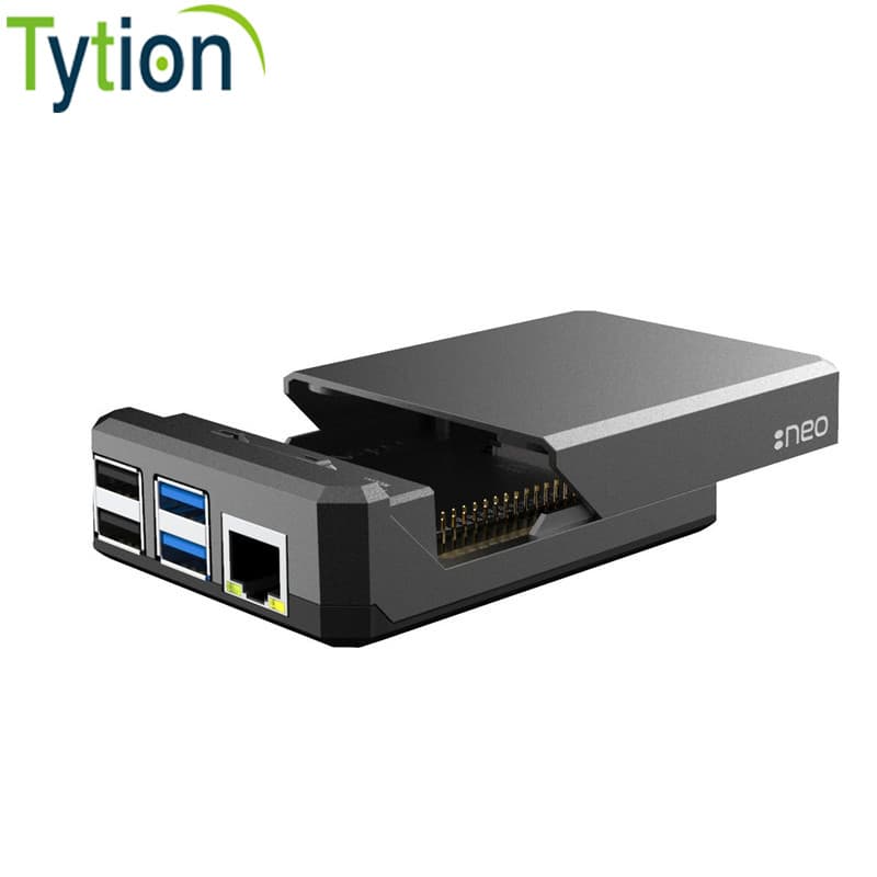 Argon NEO Raspberry Pie 4B Concha de liga de alumínio deslizante Design magnético Caixa de Metal com resfriamento passiv