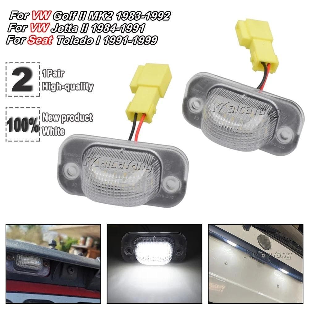 2X LED Lâmpada Da Placa De Licença Luz Branca Acessórios Do Carro Para Assento Toledo I 1 Mk1 VW Golf II 2 Mk2 Jetta