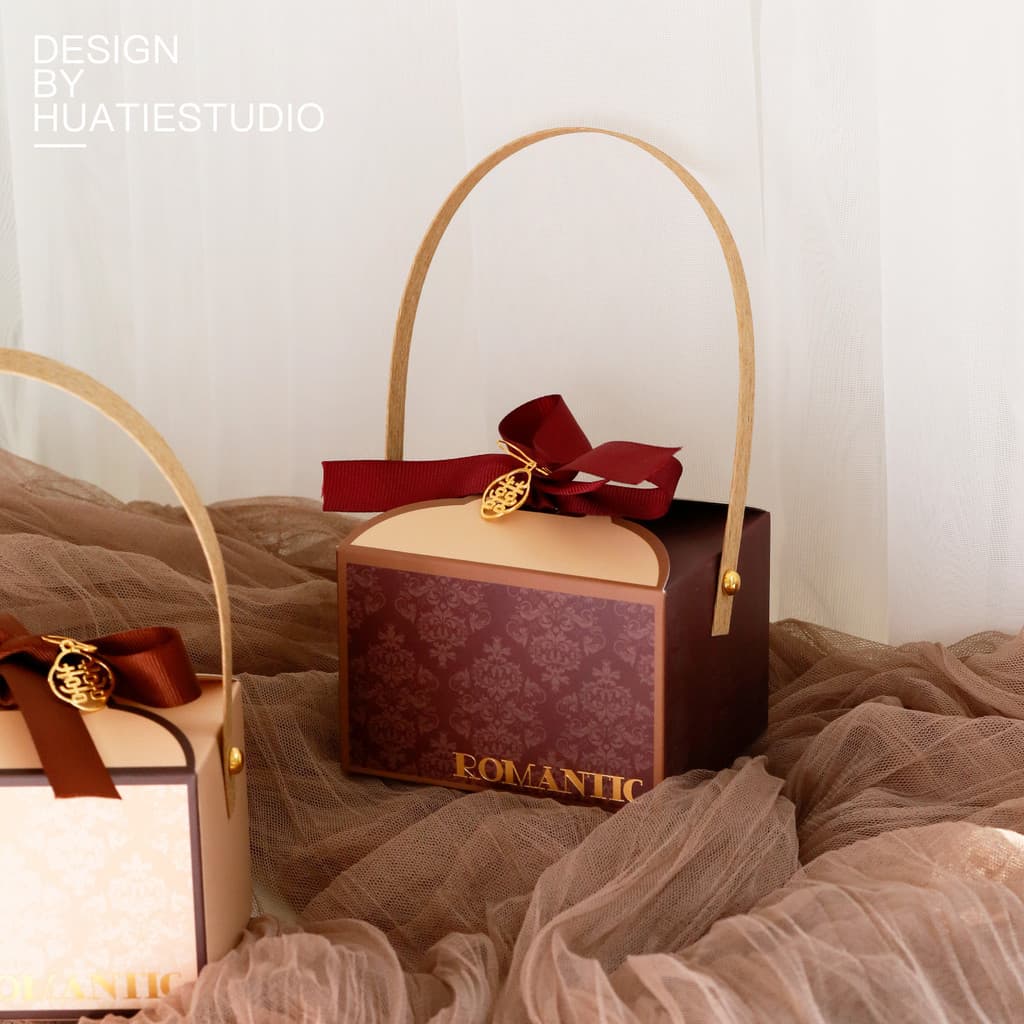 Nova caixa de doces de casamento portátil caixa de doces de casamento saco de doces lembranças retorno presente caixa va
