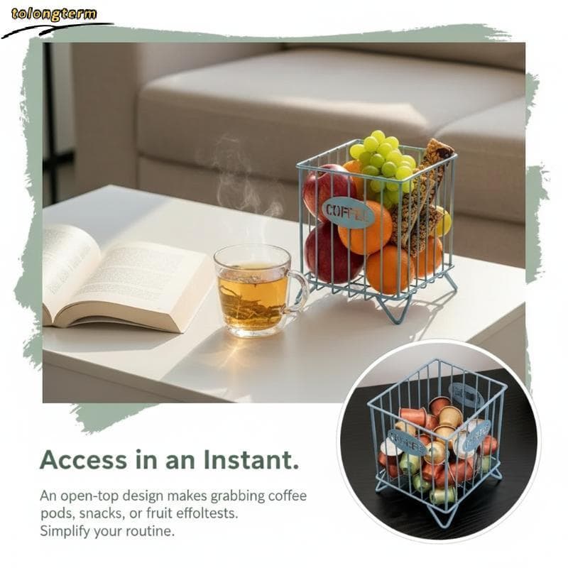 Suporte Para Cápsulas De Café , Organizador De Armazenamento Quadrado , Cesta Durável , Material De Papelaria , Mesa Ra