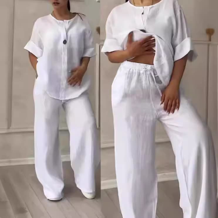 Conjuntos Femininos Plus Size Soltos Tops Calças Casuais Para Casa Largas