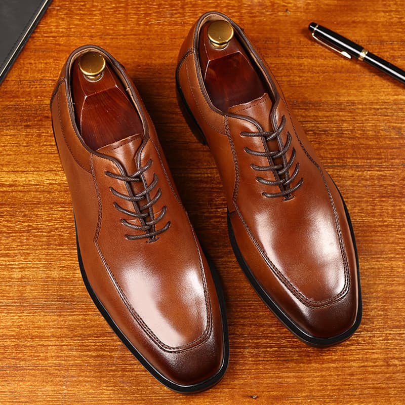 Sapatos Masculinos De Couro PU De Negócios Oxford Britânicos Versáteis Retrô