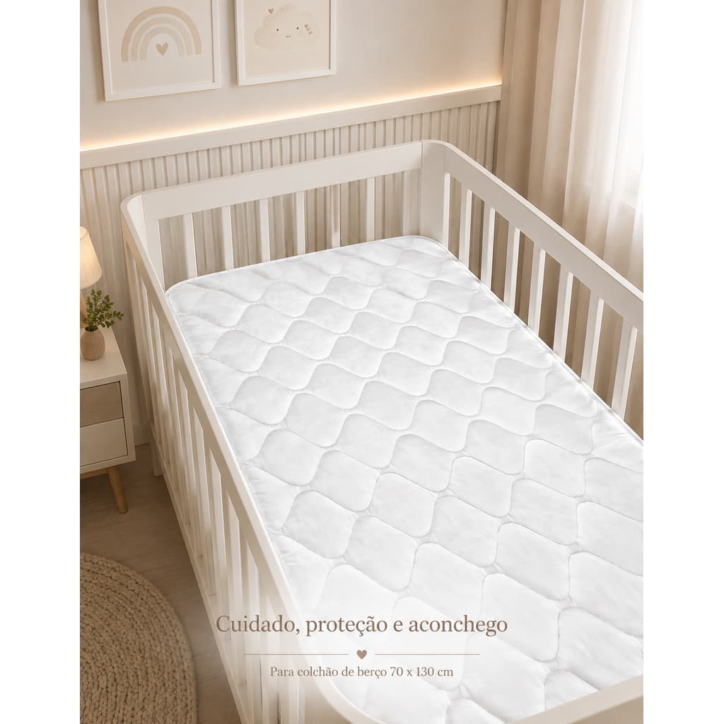 Protetor Kiddo Impermeável Colchão Berço 70x130cm Acolchoado