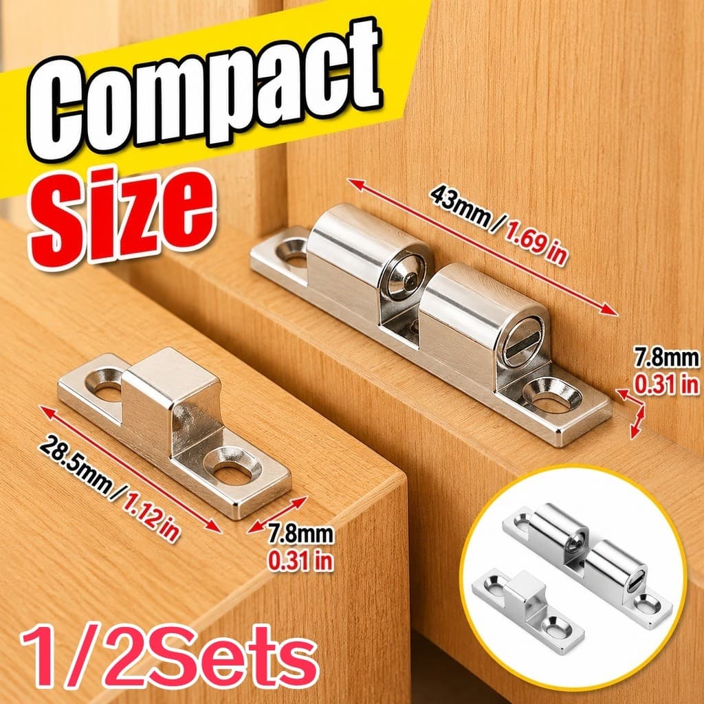 1/2 Conjuntos De Captura De Porta De Armário De Metal Com Placa De Proteção Para Fechamento Suave E Retenção Segura