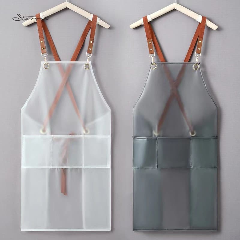 Novo avental personalizado, moda masculina e feminina à prova d'água TPU cozinha trabalho Sarong