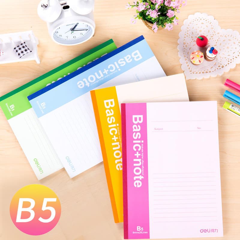 Deli 7663 bloco de notas B5 caderno 50 páginas 80 páginas superfície macia cópia cola encadernação escrita papelaria liv