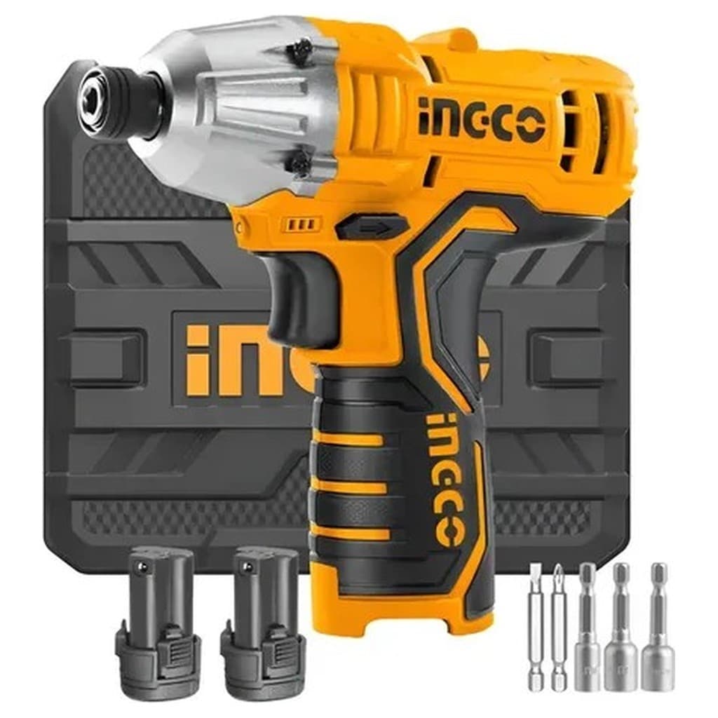 Parafusadeira De Impacto Ingco 12v S12 C/ 2 Baterias 1.5ah Amarelo 12v