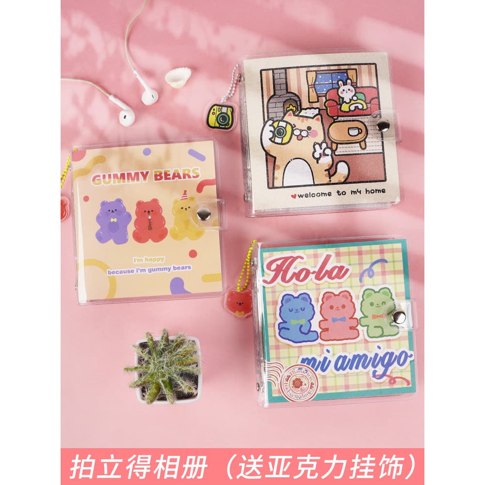 Álbum de fotos Polaroid Livro de armazenamento Intersticial Photocard Storage Book Álbum Star Chasing Star Love Bean Fuj