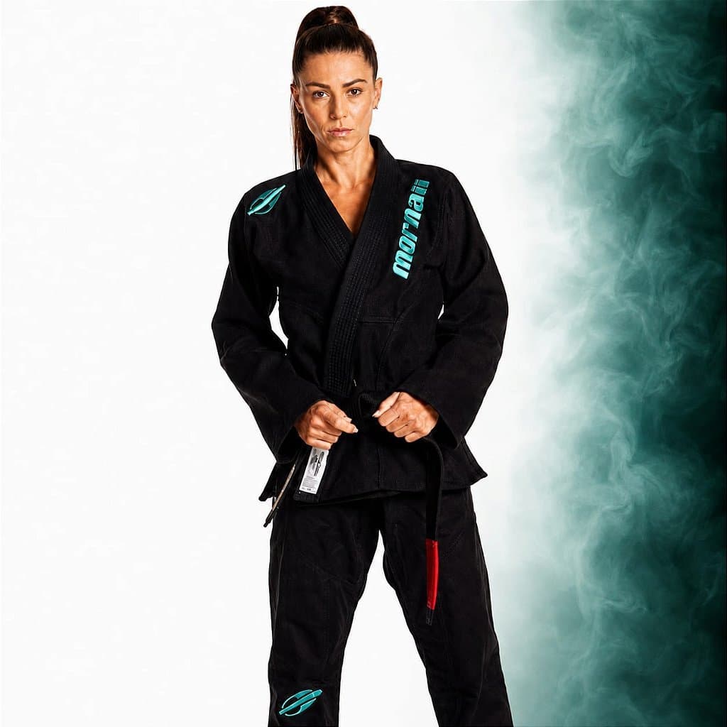 Kimono Preto com Verde Jiu Jitsu Feminino Ocean - Mormaii