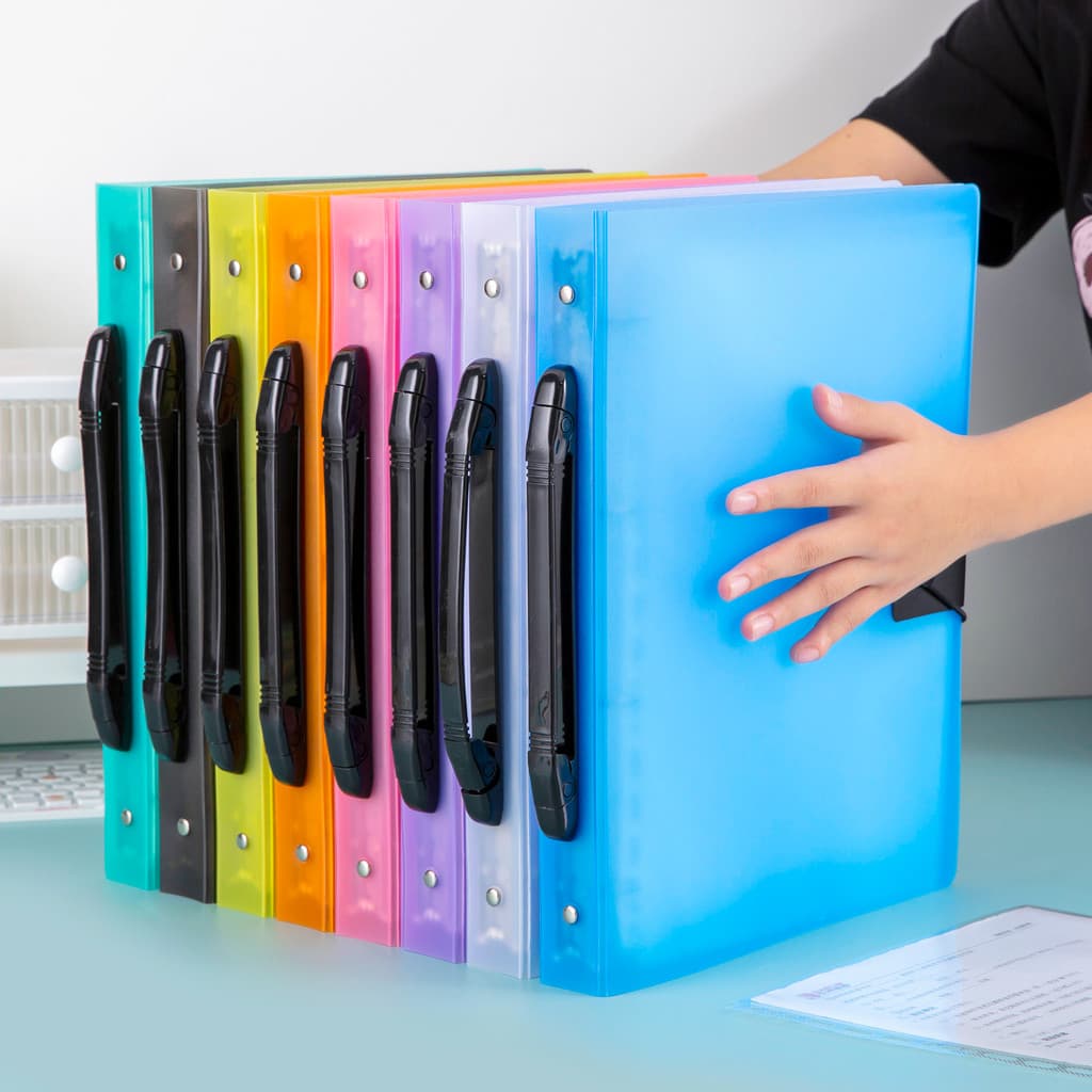 Com pasta portátil de 4 furos livro de coleção de certificados a4 PP saco de arquivo de papel de teste de folhas soltas