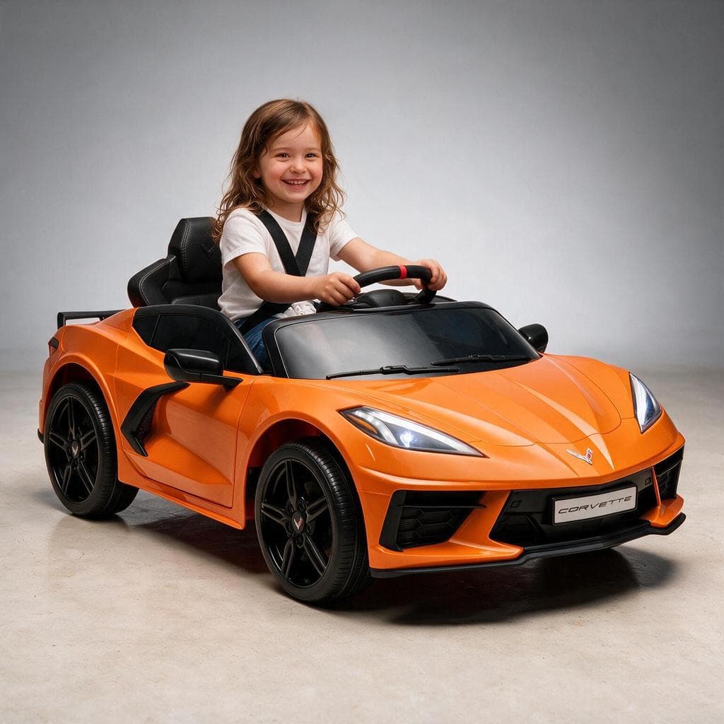 Carro Eletrico Infantil  Carrinho Esportivo Corvette C8 Motorizado Bateria 12v Com Controle Remoto