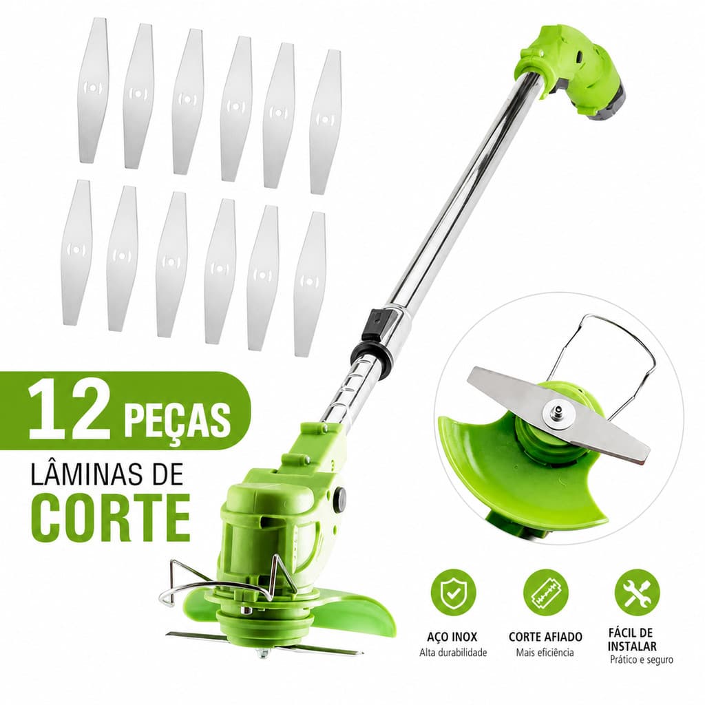 12 peças de lâminas de cortador de grama, lâminas de aparador de grama, acessórios para cortador de grama