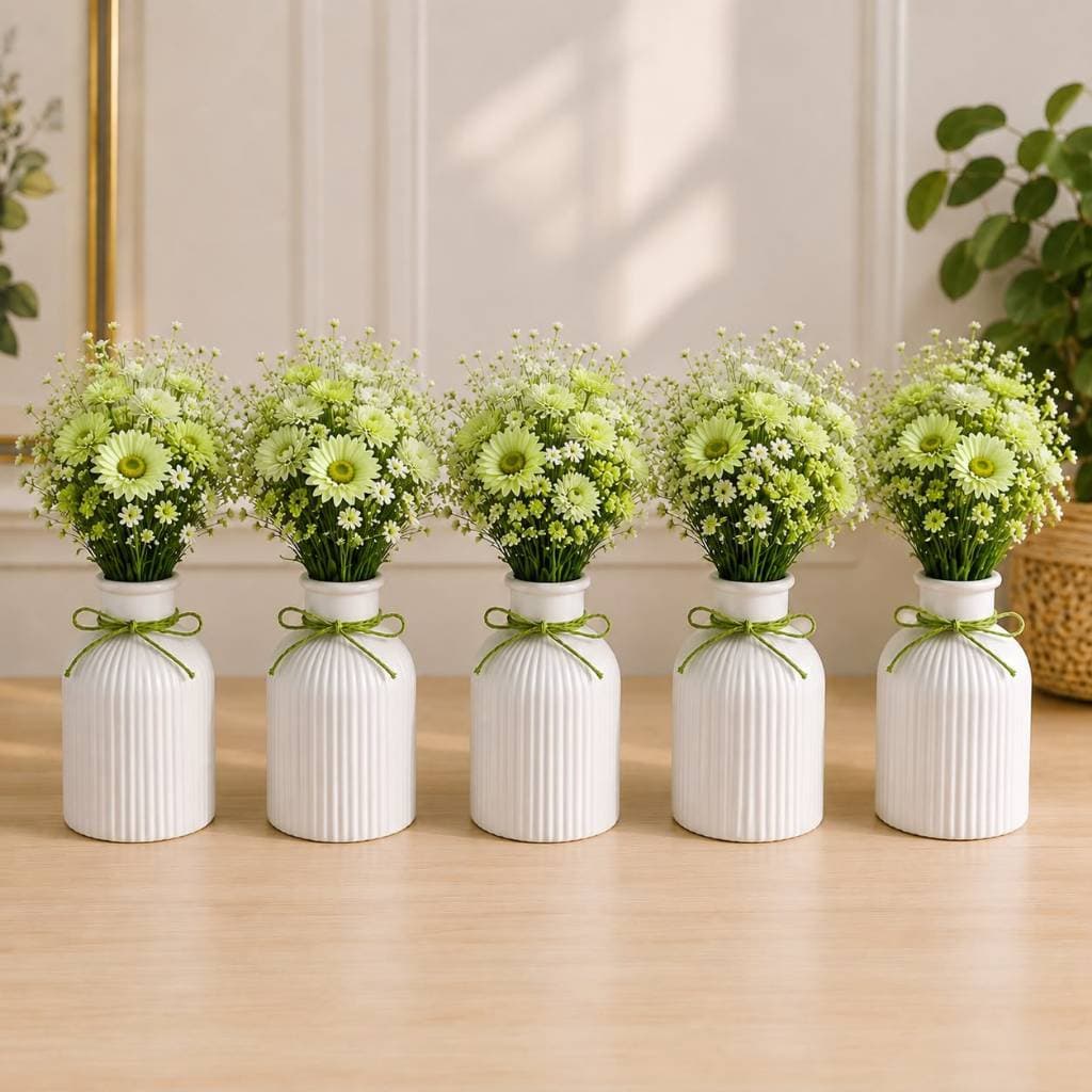 Kit com 15 vasos de gesso para centros de mesa, decoração, casamentos, chás de bebê e aniversários.