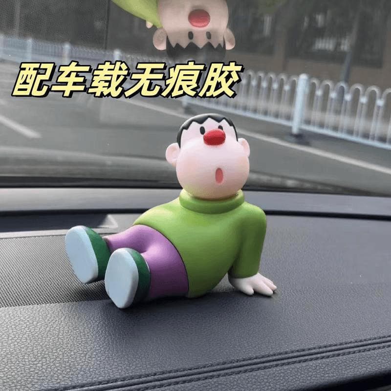 Carro torto cabeça tigre gordo Anime preguiçoso bonito suporte do telefone móvel decoração de mesa figura modelo boneca