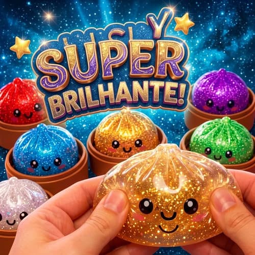 Squishy Anti Stress Bolinho Pãozinho Surpresa Com Glitter Raro Infantil Sortido