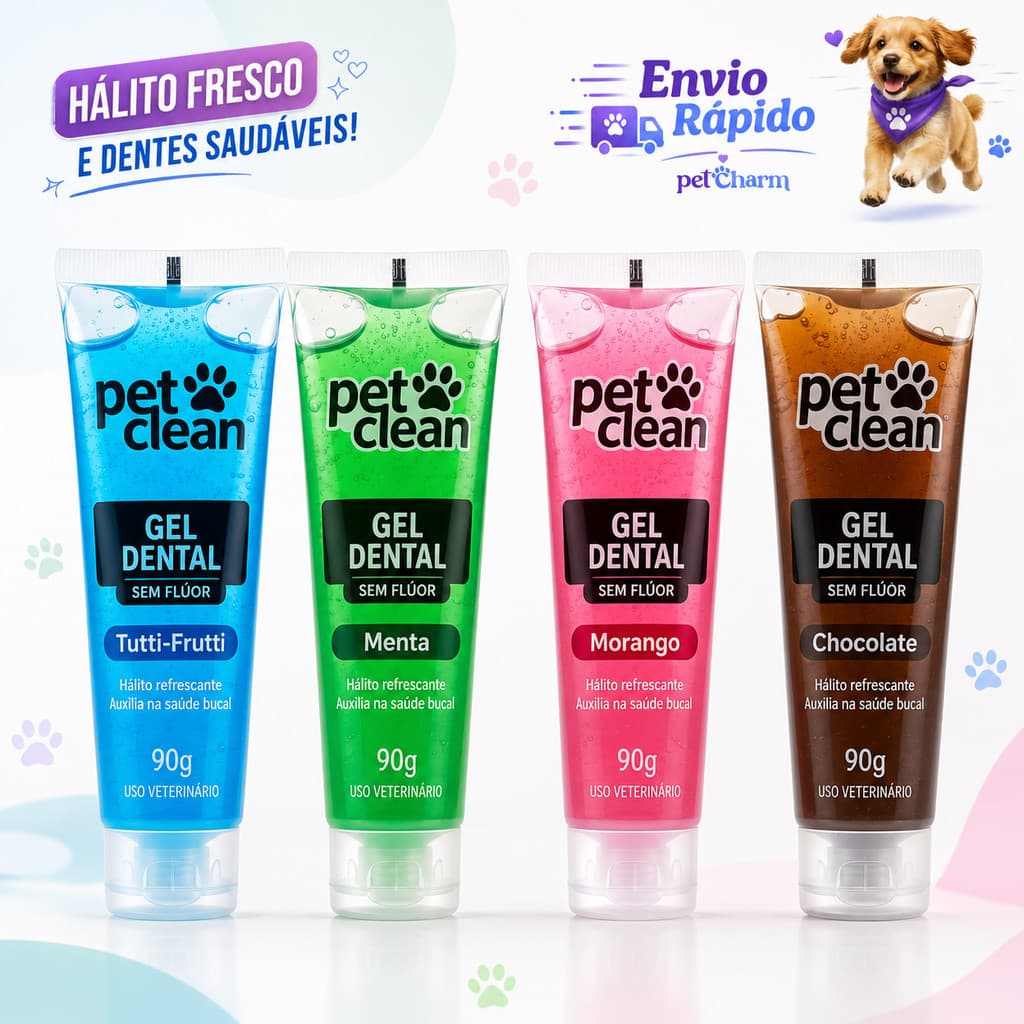 Gel Dental Pasta De Dente Para Cachorro 90g Pet Clean Hálito Mais Refrescante
