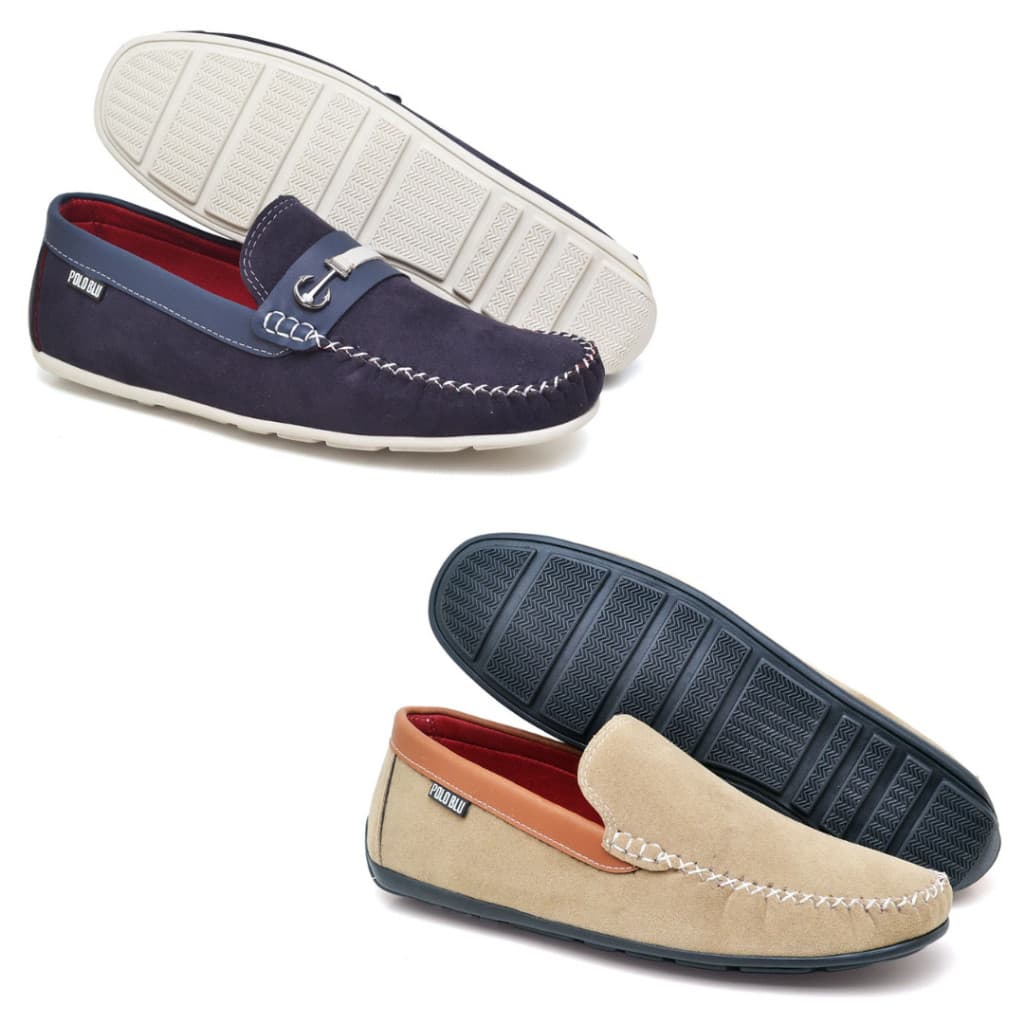 Kit 2 Pares Sapato Mocassim Masculino Casual em Camurça Confortável e Estiloso