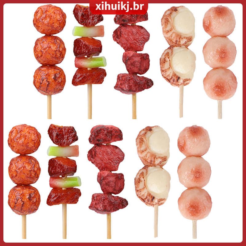 🍳 10Peças Brinquedo Churrasco Para Decoração Em PVC Multicolorido