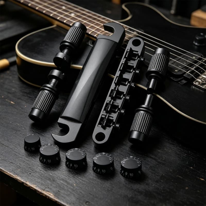 Conjunto De Ferragens Para Botão De Ponte De Guitarra De Duas Peças Mojito Com Acabamento Galvanizado