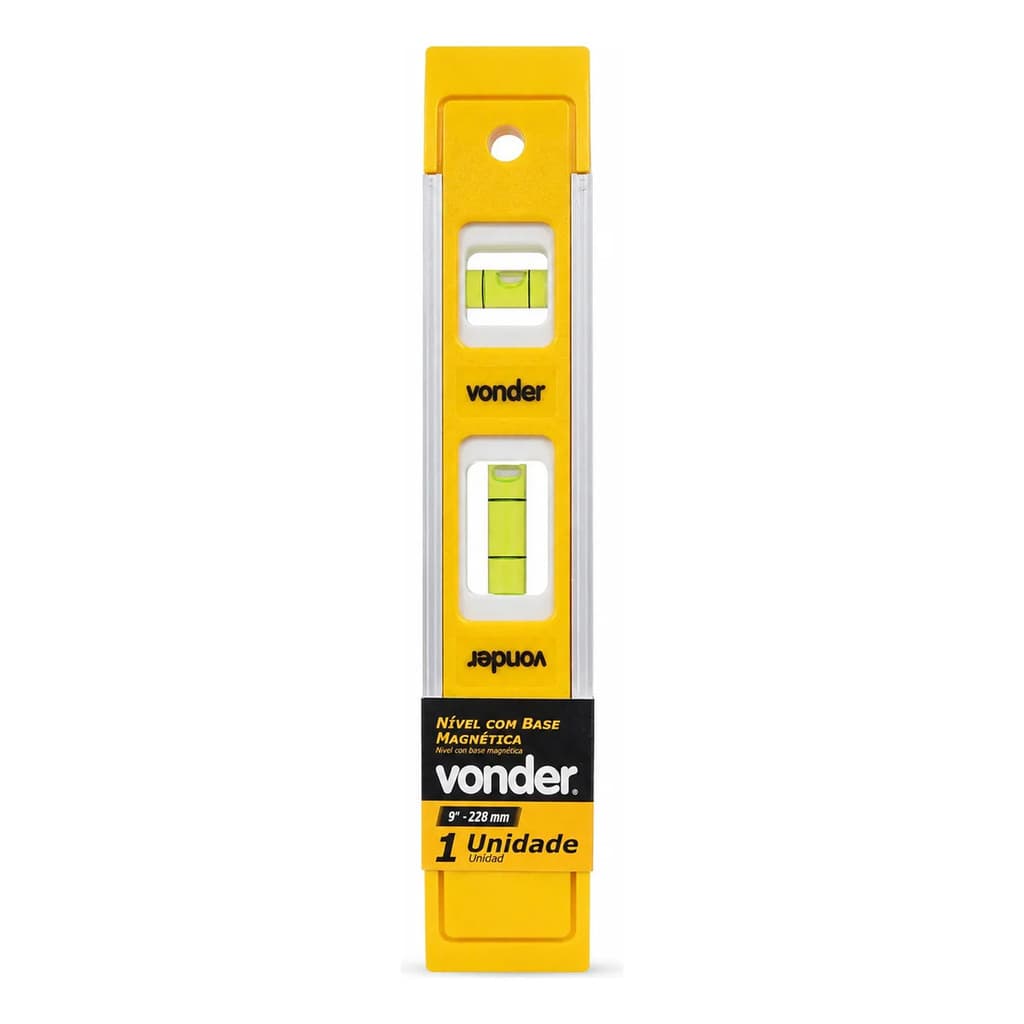 Nível Plástico 3 Ângulos Com Base Magnética 9  228mm Vonder