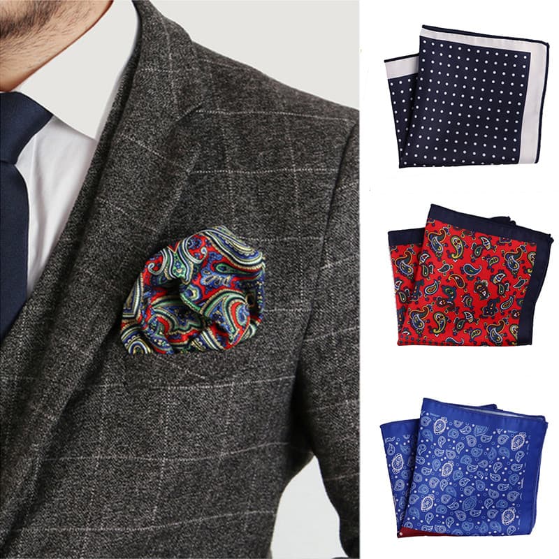 Lenço na moda masculino britânico pequeno lenço quadrado casamento noivo terno vestido bolso quadrado Retro terno lenço