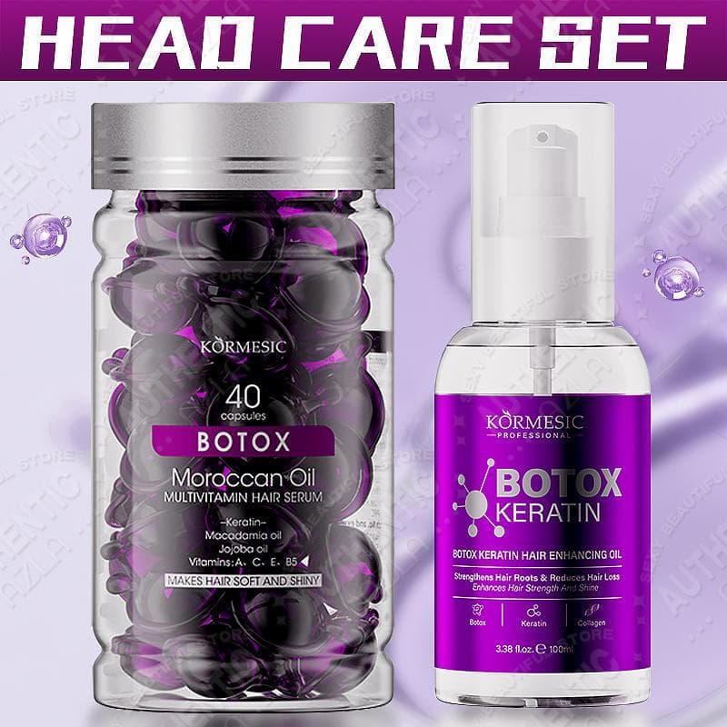 [Compre 1 Leve 1] 40 Peças Óleo Essencial Marroquino BOTOX + Óleo Essência Capilar de Queratina Brasileira Conjunto para