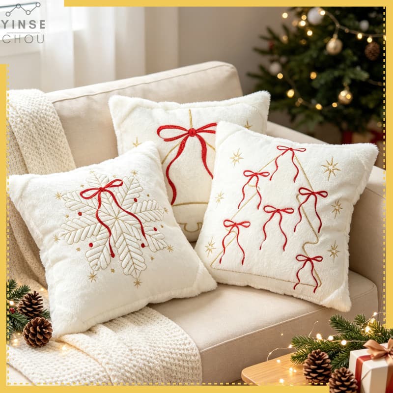 Nova Capa de Almofada de Natal 45*45cm, 30*50cm, Capa de Almofada Decorativa com Padrão de Árvore de Natal para Sofá (en