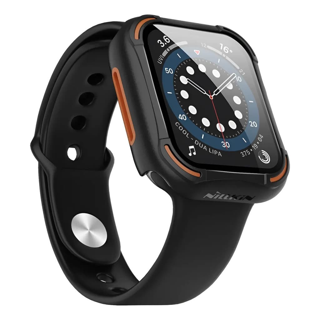 Capa PRETA de PU - CrashBumper Case - Watch 44mm Series 4/5/6/SE - NILLKIN