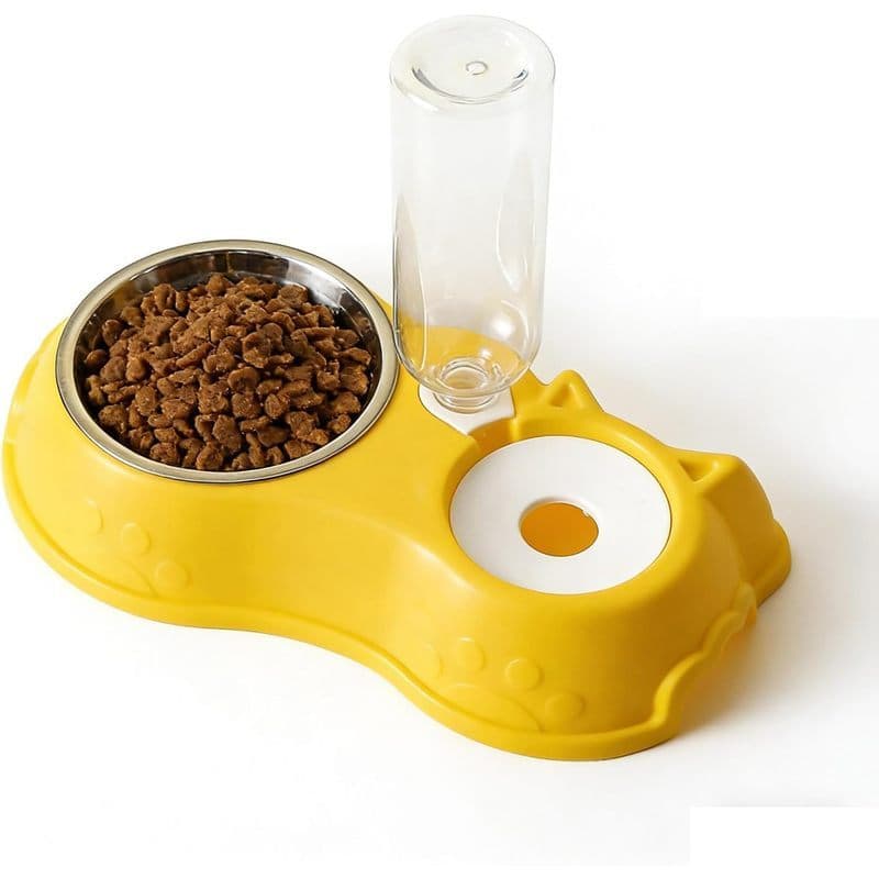 Conjunto De Tigelas Para Comida E Água Gatos Com Dispensador Automático De